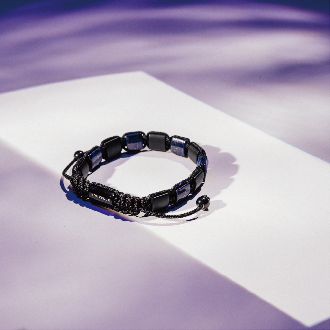 Nouvelle|Azure Radiance|青金石。黑瑪瑙手鏈
