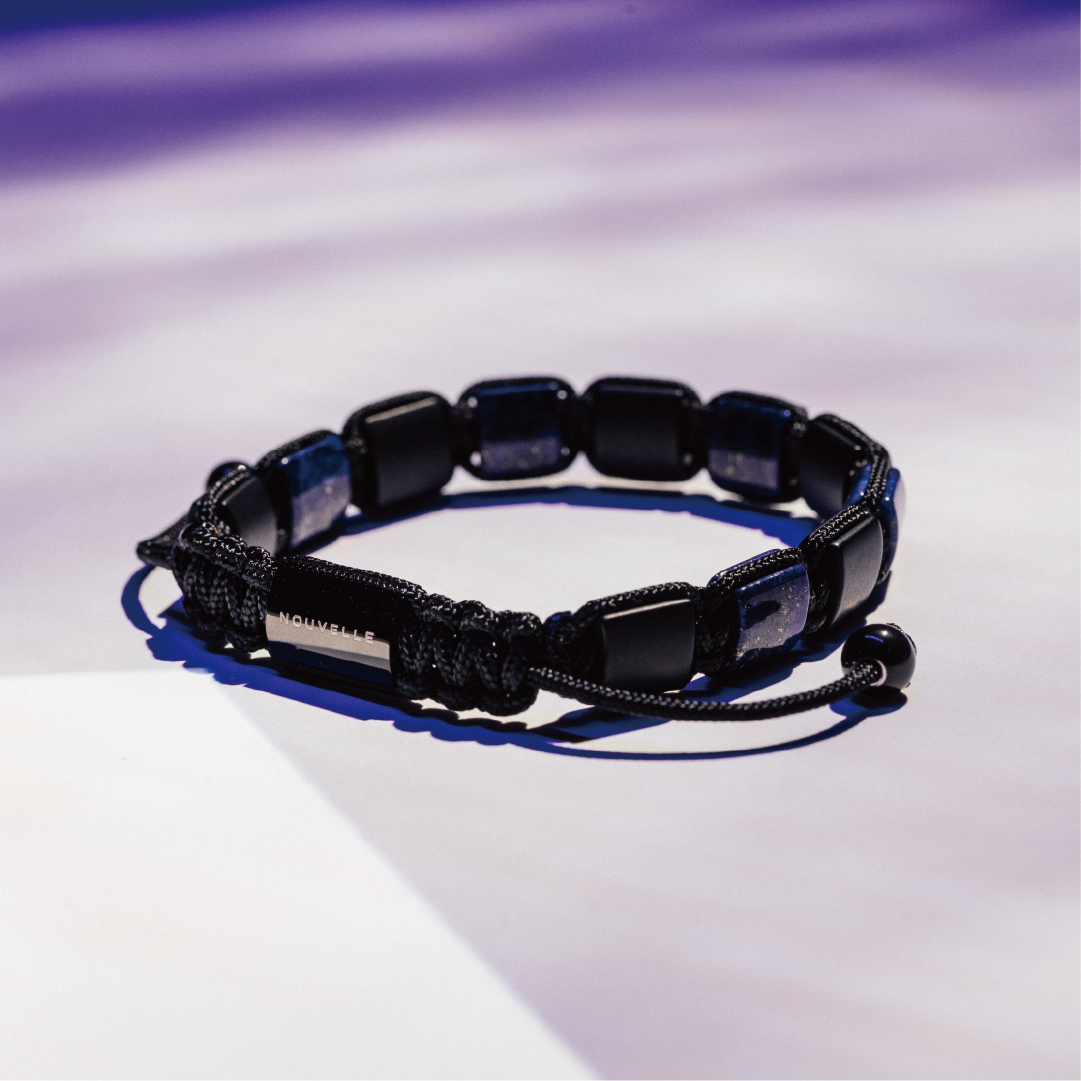 Nouvelle|Azure Radiance|青金石。黑瑪瑙手鏈