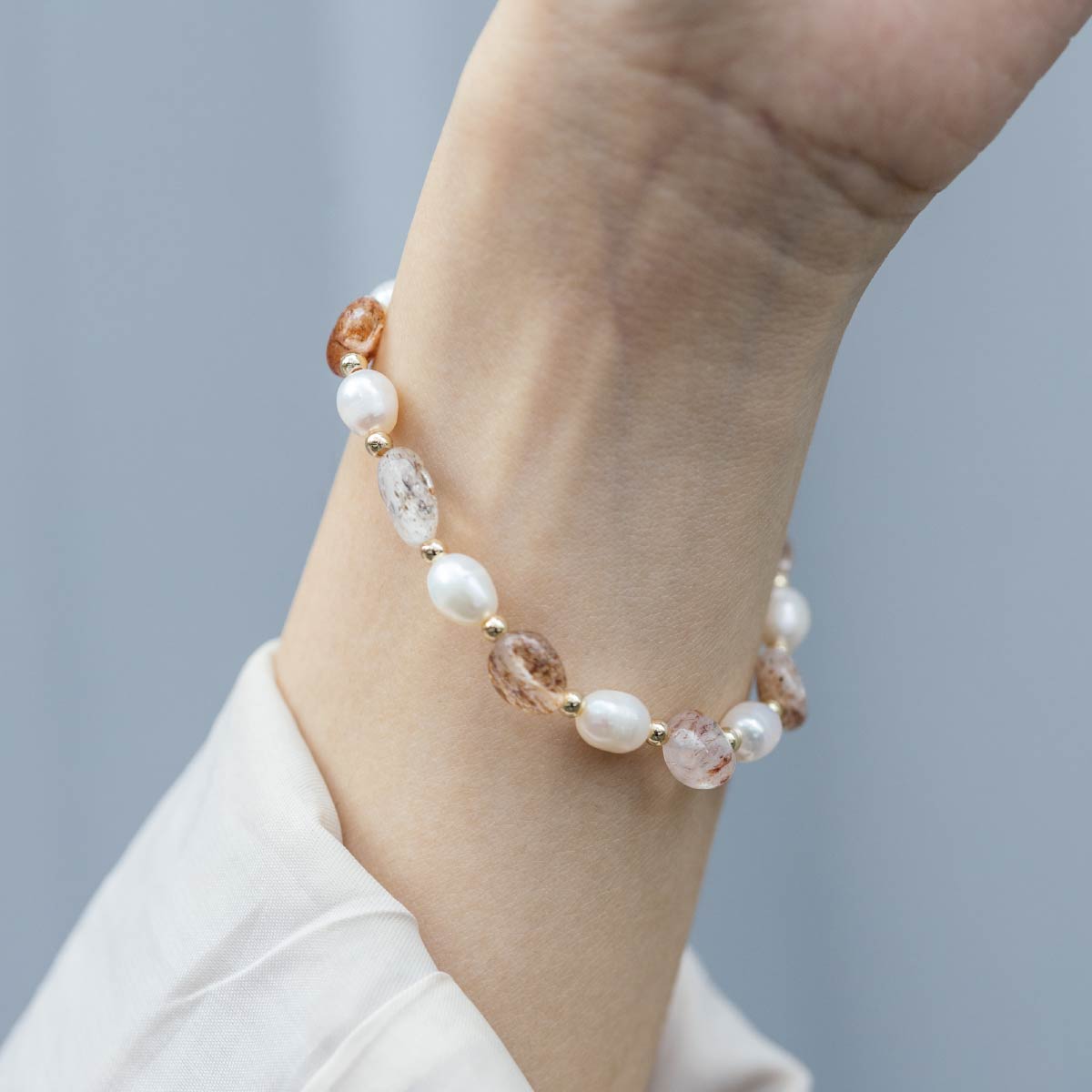 PEARL|黑金超七手鏈|彈力繩款