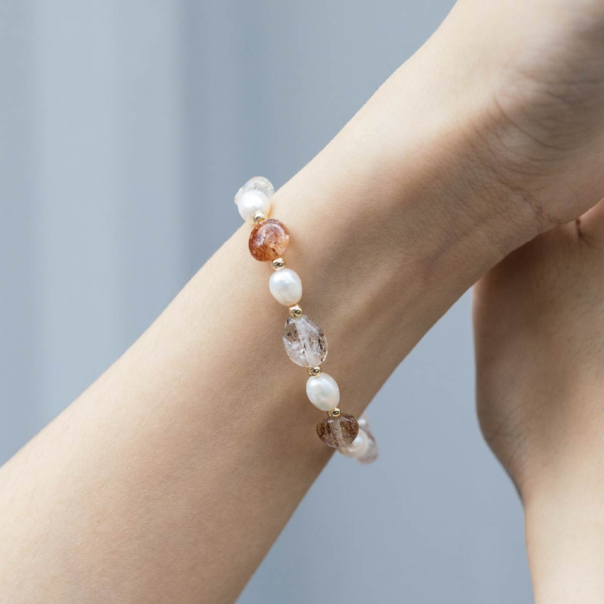 PEARL|黑金超七手鏈|彈力繩款
