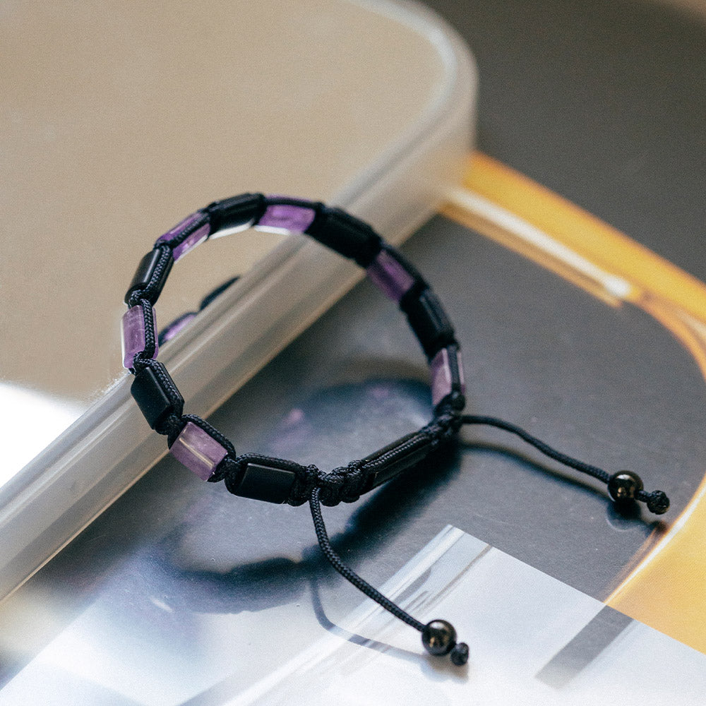 Nouvelle|Aurora|紫水晶。黑瑪瑙手鏈