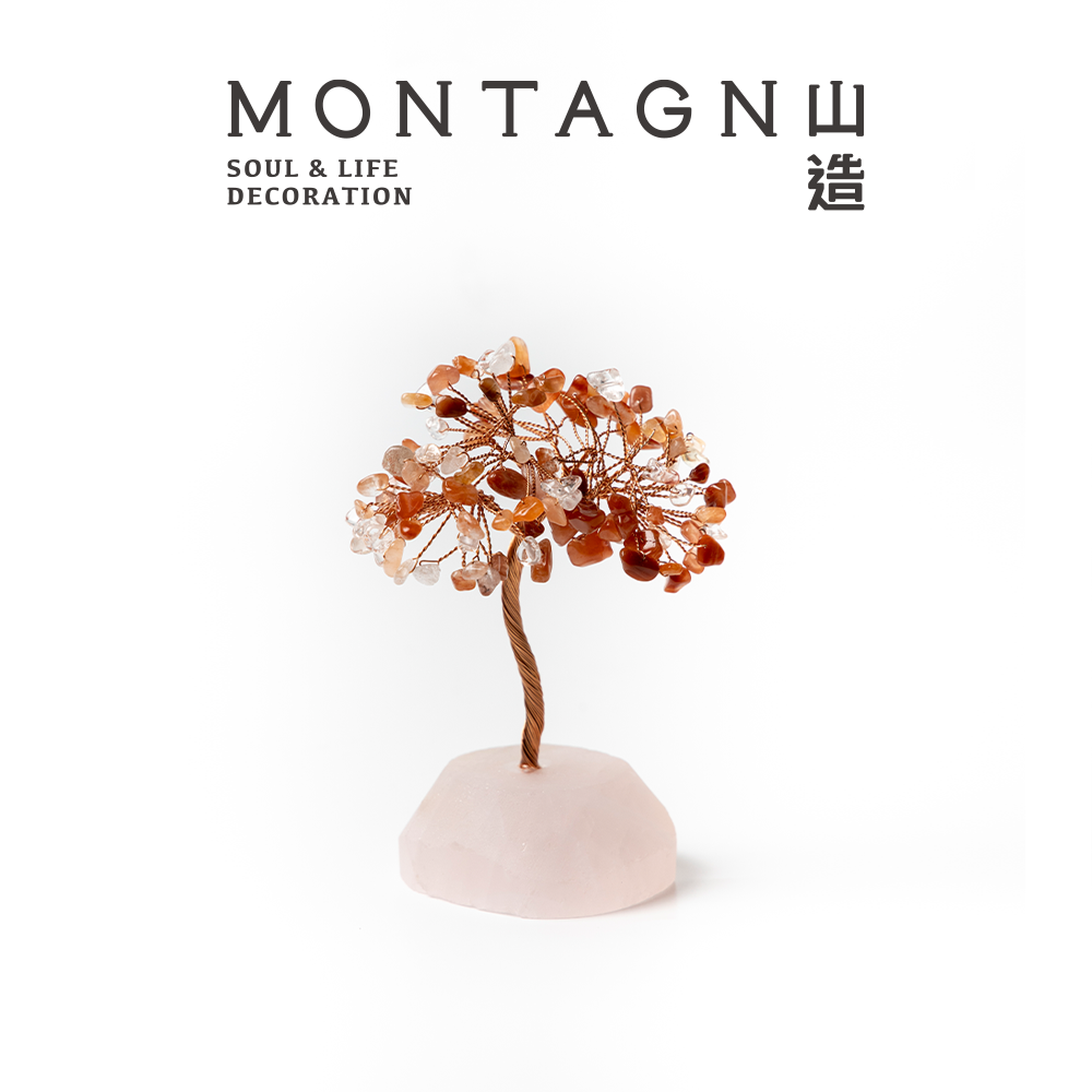 原礦水晶樹丨Hawaii丨紅瑪瑙。粉水晶丨勇氣。力量。愛