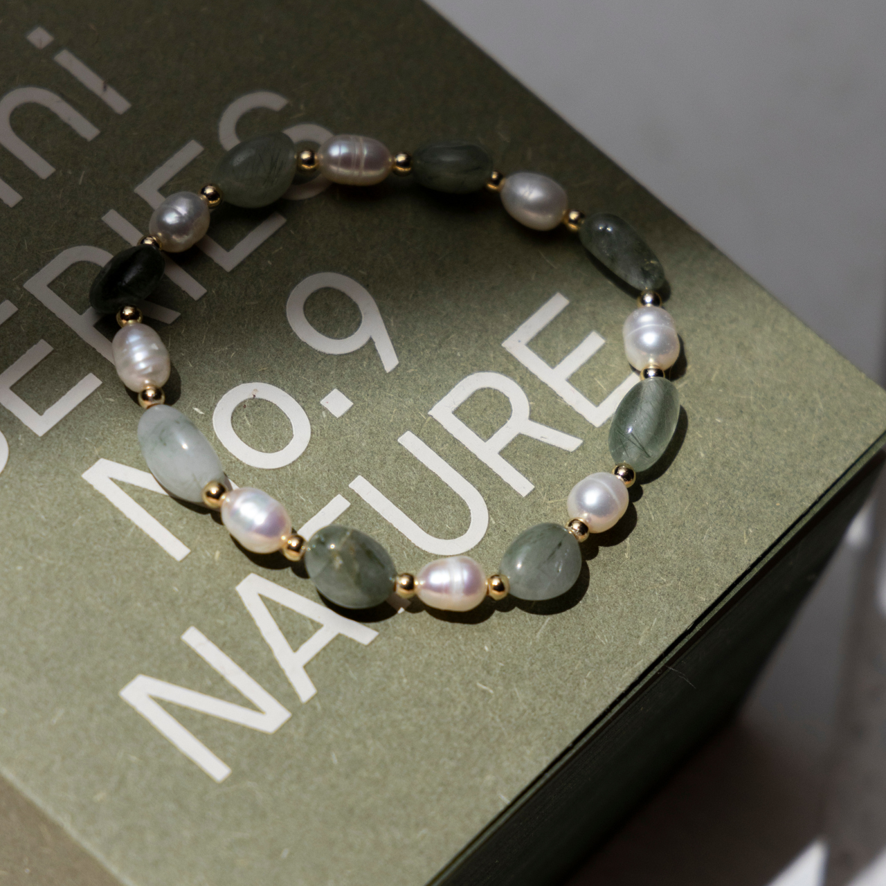 Pearl丨綠髮晶手鍊丨彈力繩款