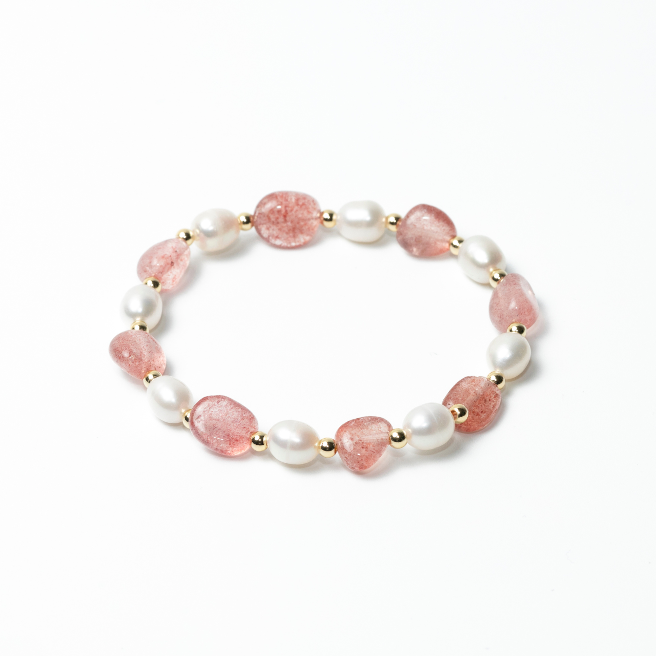 Pearl丨草莓晶手鍊丨彈力繩款