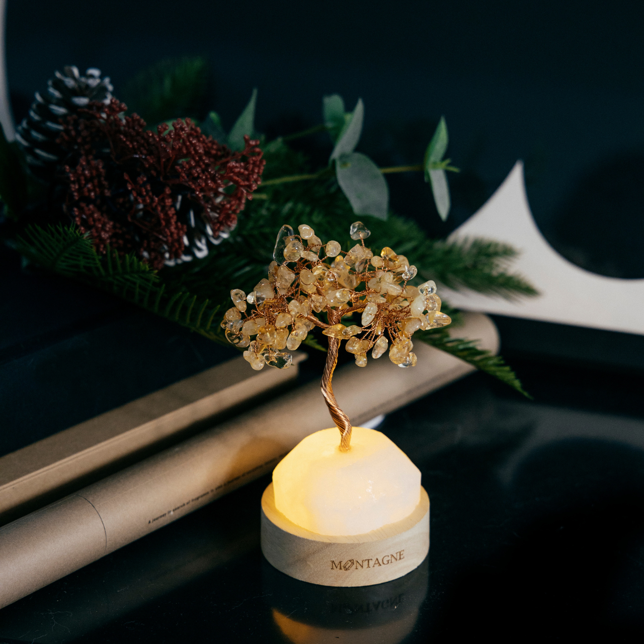 原礦水晶樹丨Treasure Tree丨白水晶。黃水晶丨招財。擴大