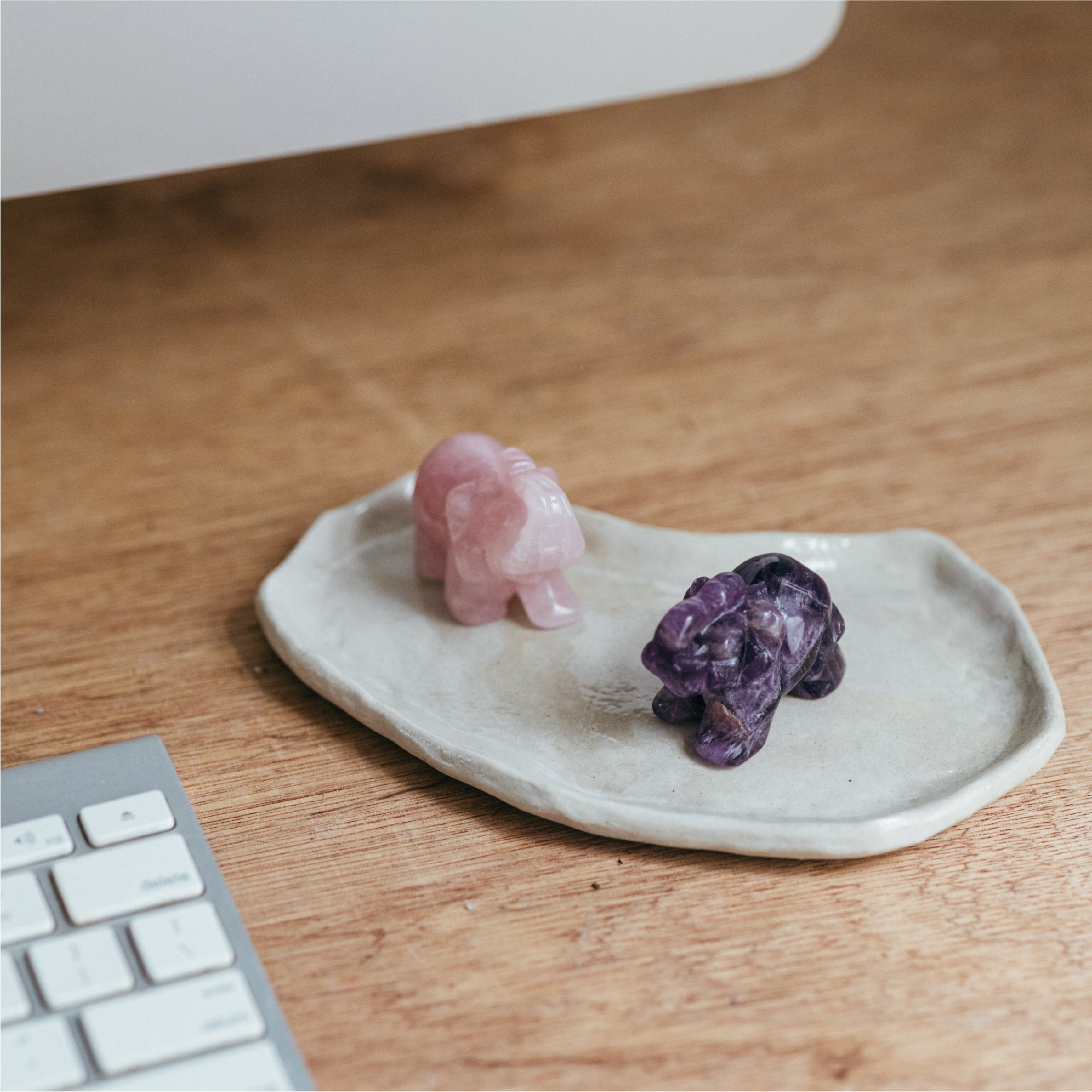 LOXO|大象|粉水晶公仔