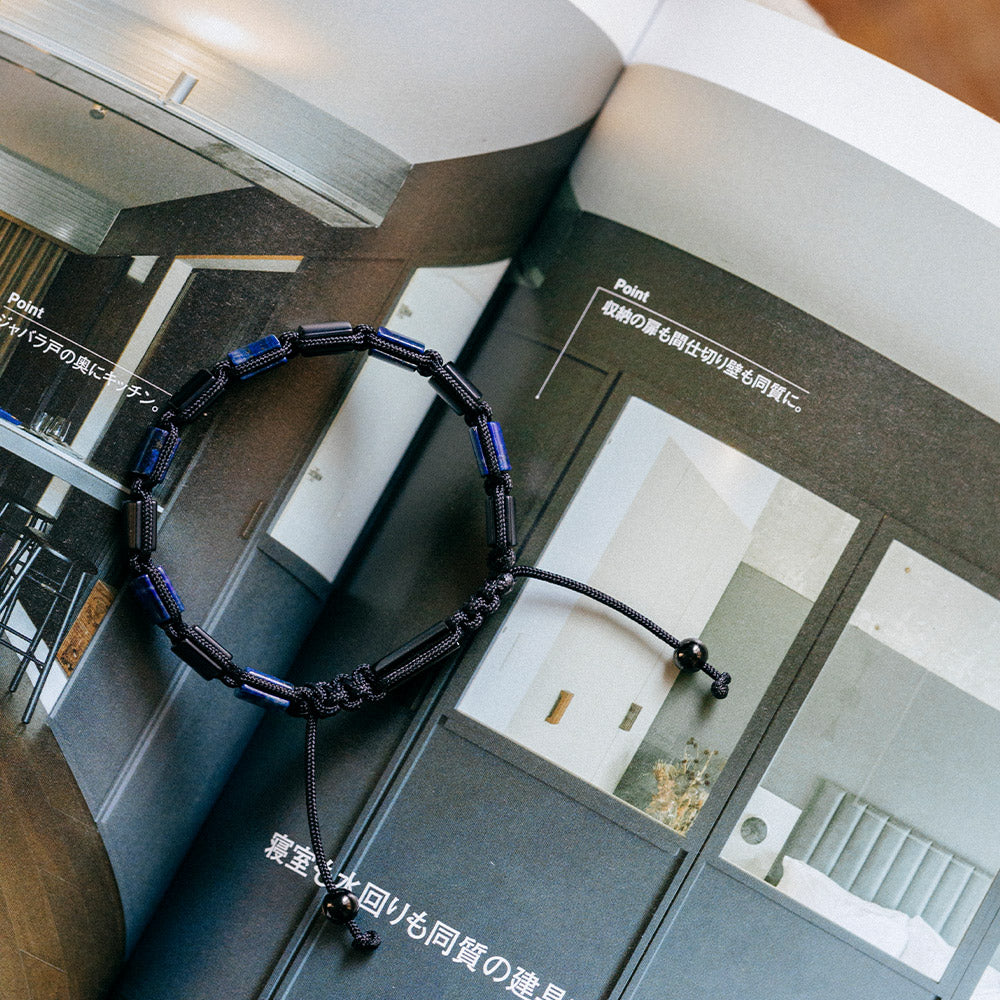 Nouvelle|Azure Radiance|青金石。黑瑪瑙手鏈