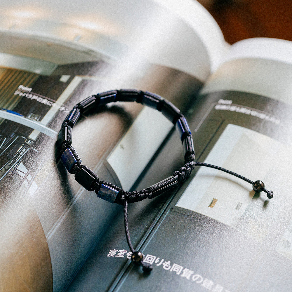 Nouvelle|Azure Radiance|青金石。黑瑪瑙手鏈