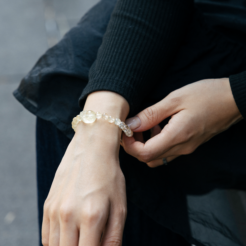 貔貅|黃水晶。金髮晶手鍊