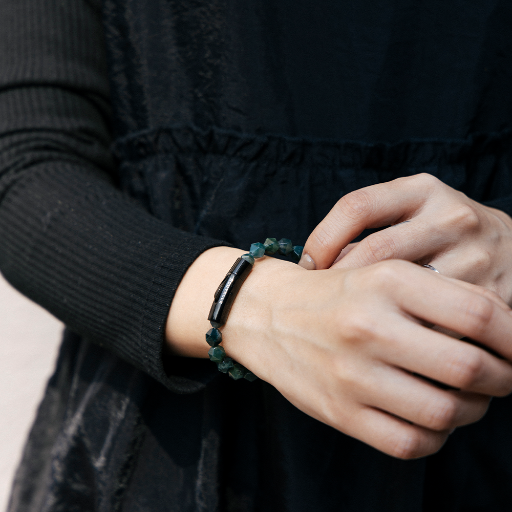 Nouvelle|SnapEase|切角水草瑪瑙手鏈