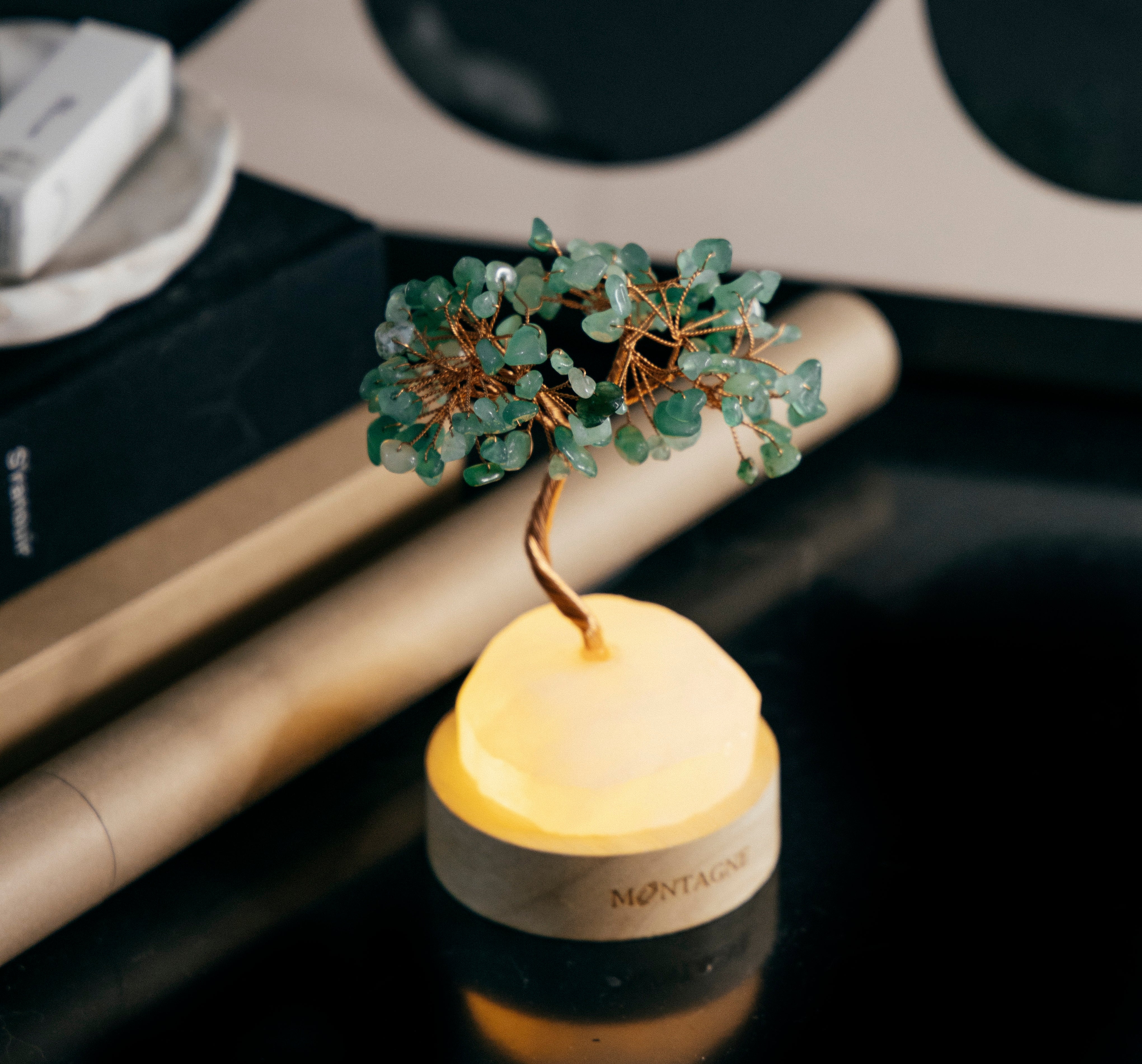 原礦水晶樹丨Treasure Tree丨白水晶。綠東陵丨淨化。招財