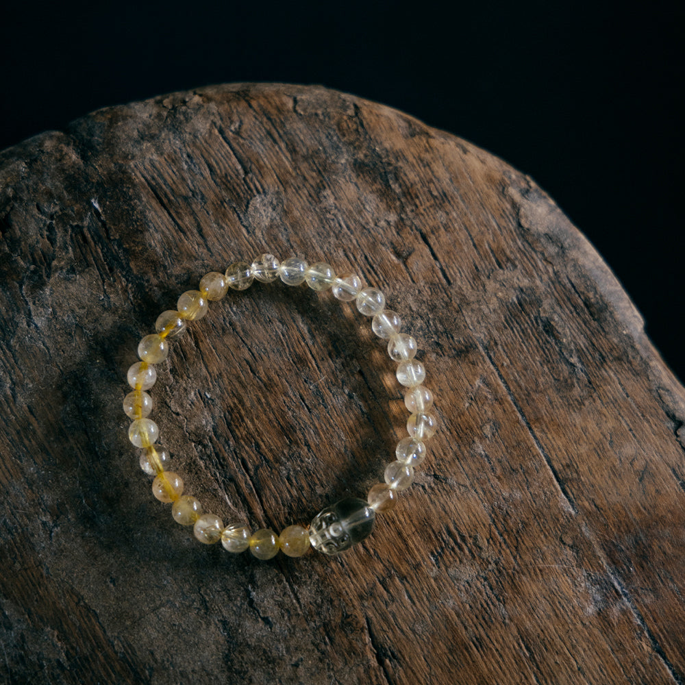 貔貅|黃水晶。金髮晶手鍊