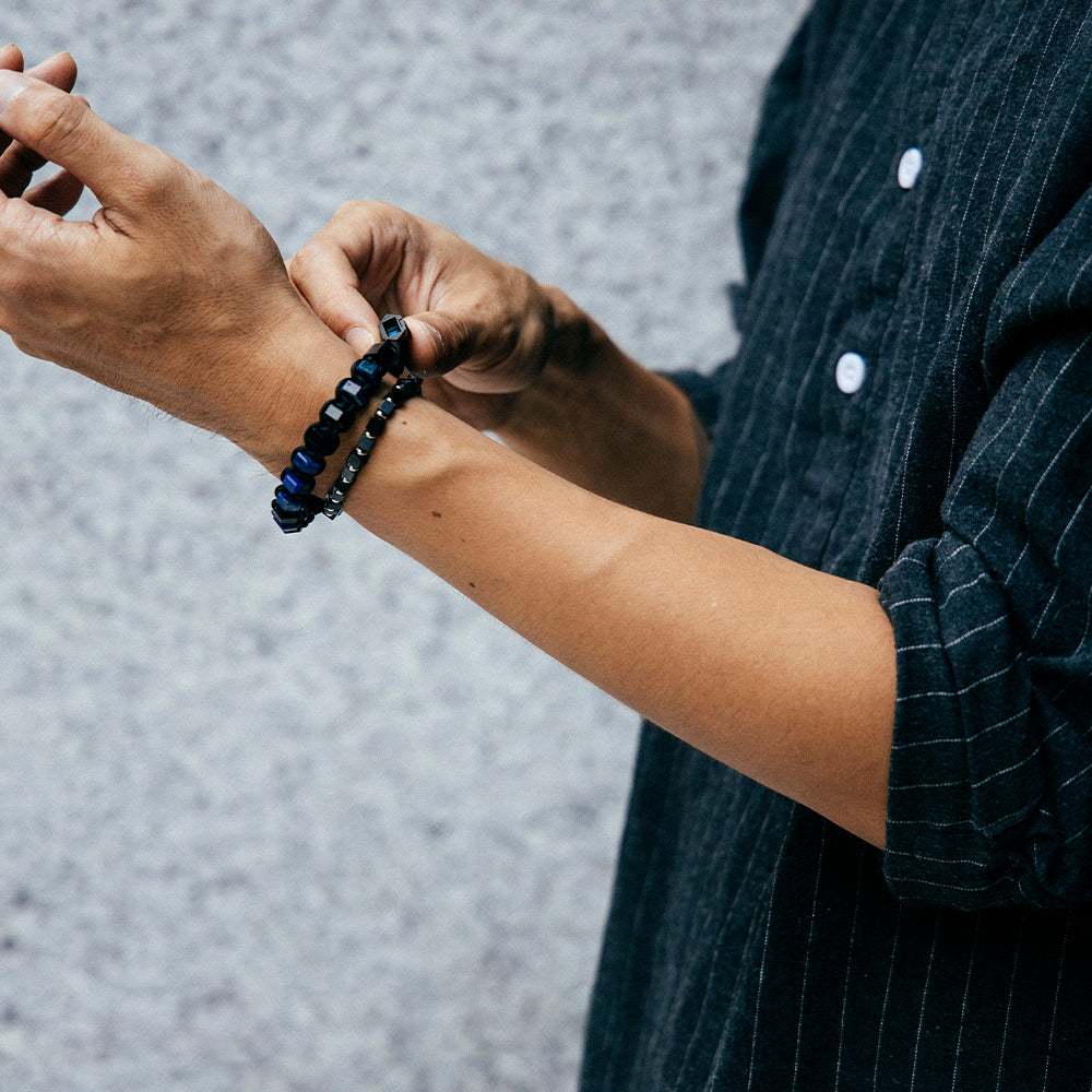 Nouvelle|Cube|赤鐵礦。黑瑪瑙手鏈