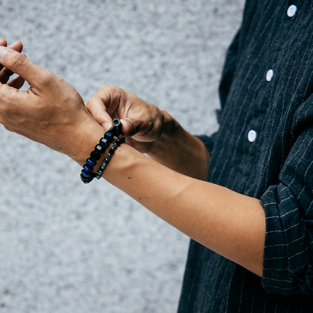 Nouvelle|R.A.M. 青金石。黑瑪瑙手鏈