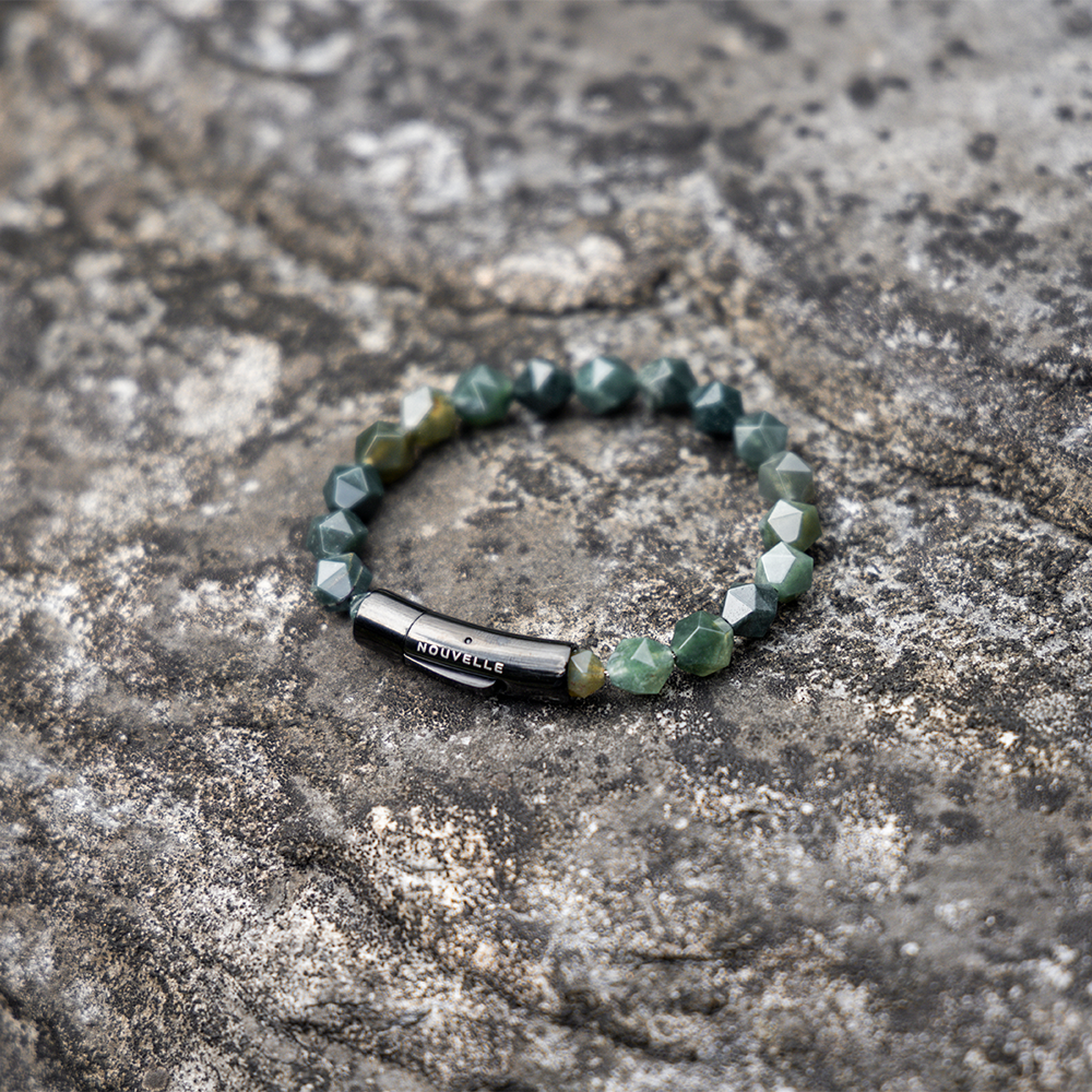 Nouvelle|SnapEase|切角水草瑪瑙手鏈