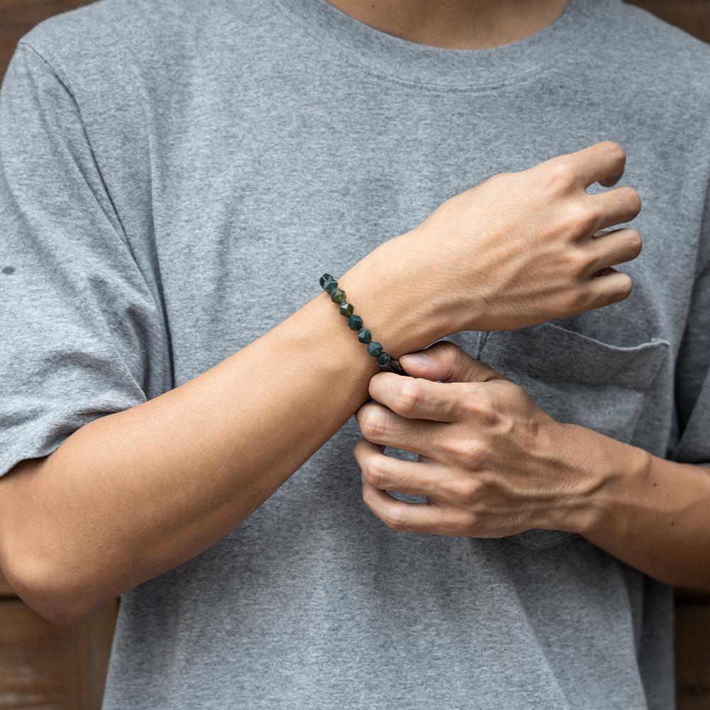 Nouvelle|SnapEase|切角水草瑪瑙手鏈