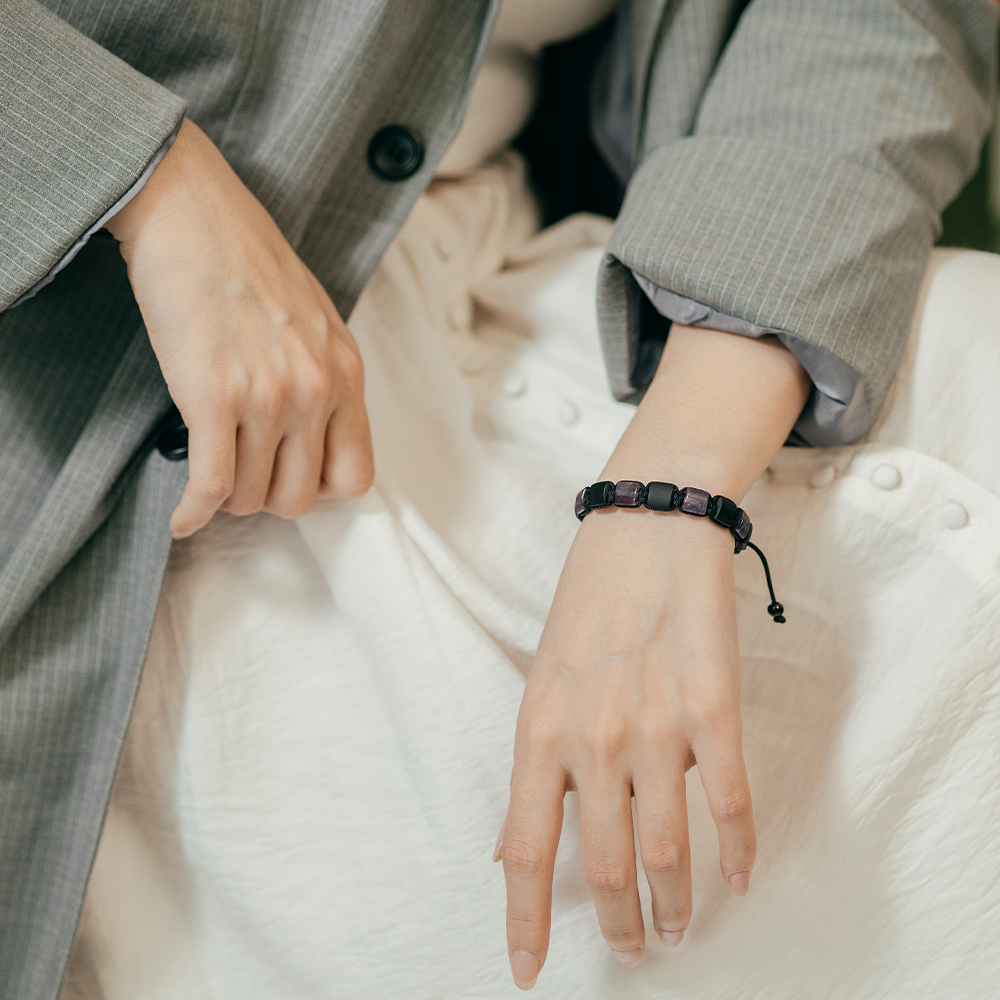 Nouvelle|Aurora|紫水晶。黑瑪瑙手鏈