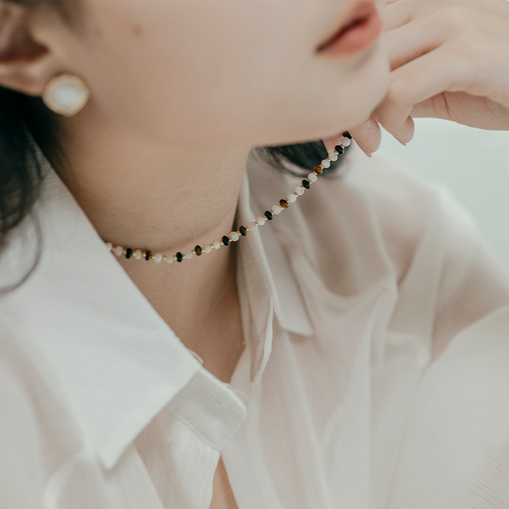 Nacre|虎眼石、白貝母