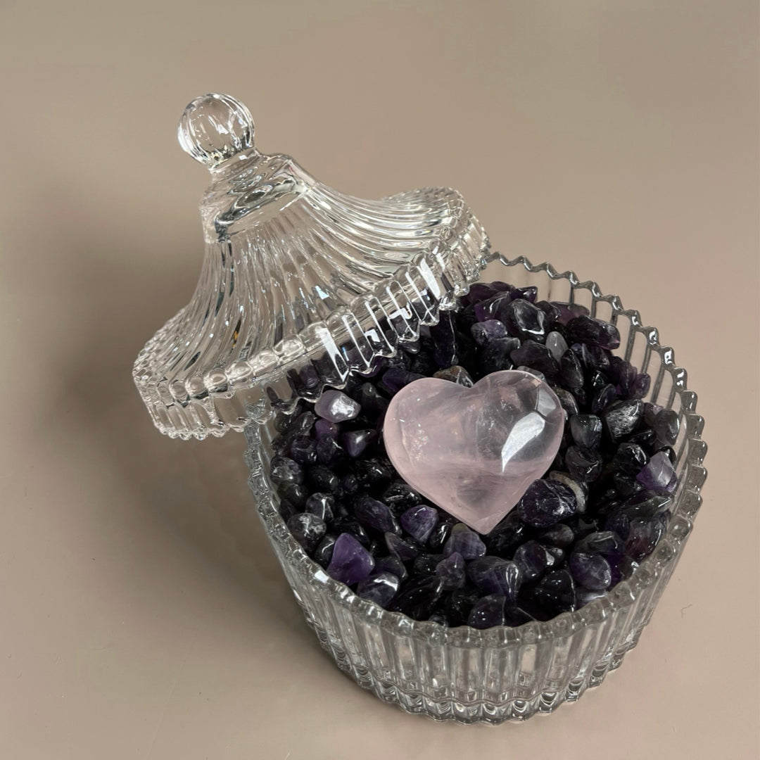 水晶消磁套組|贈茶水晶柱或粉晶愛心