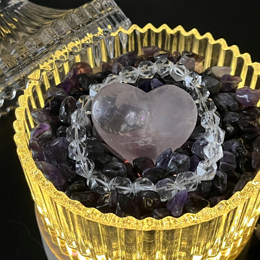 水晶消磁套組|贈茶水晶柱或粉晶愛心