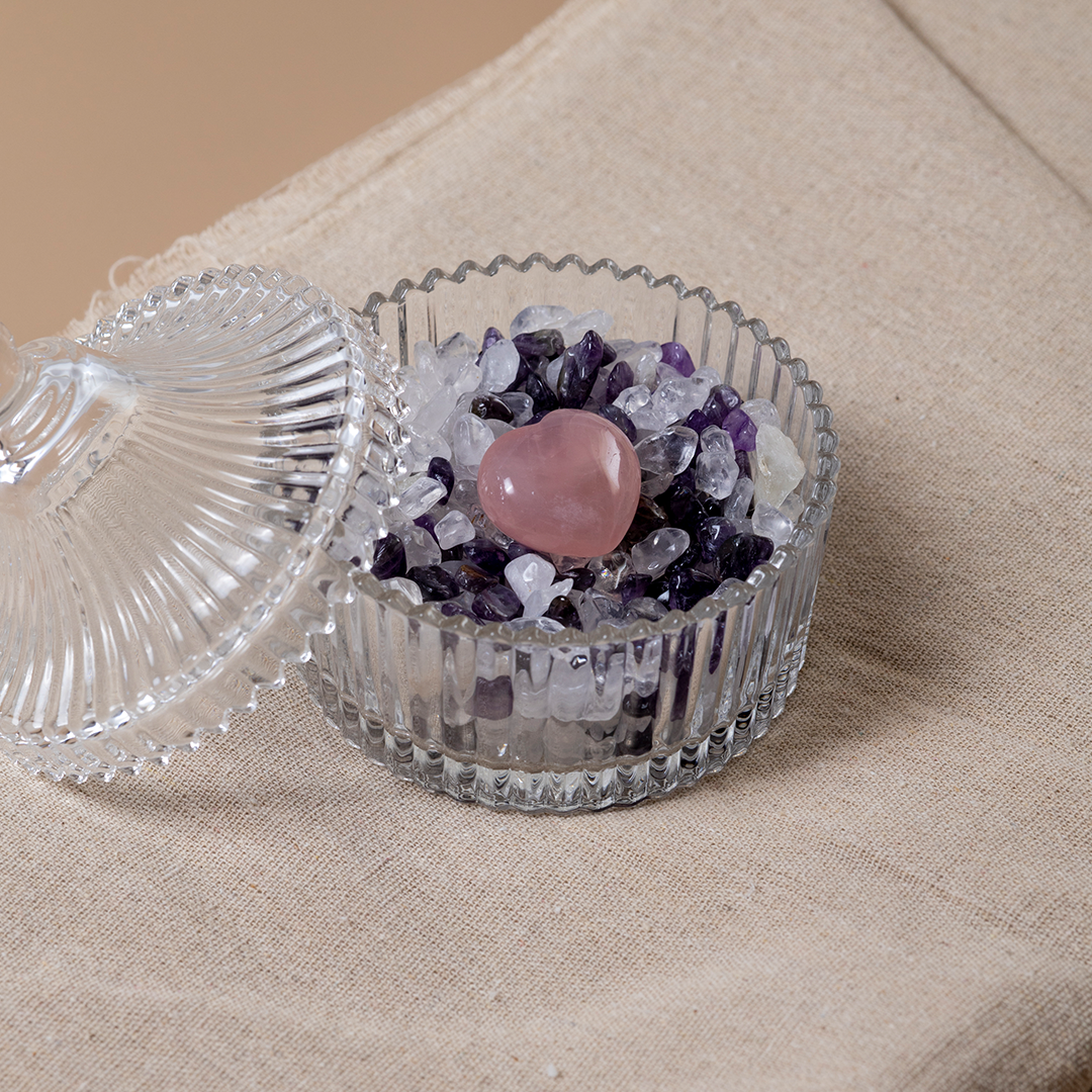 水晶消磁套組|贈茶水晶柱或粉晶愛心