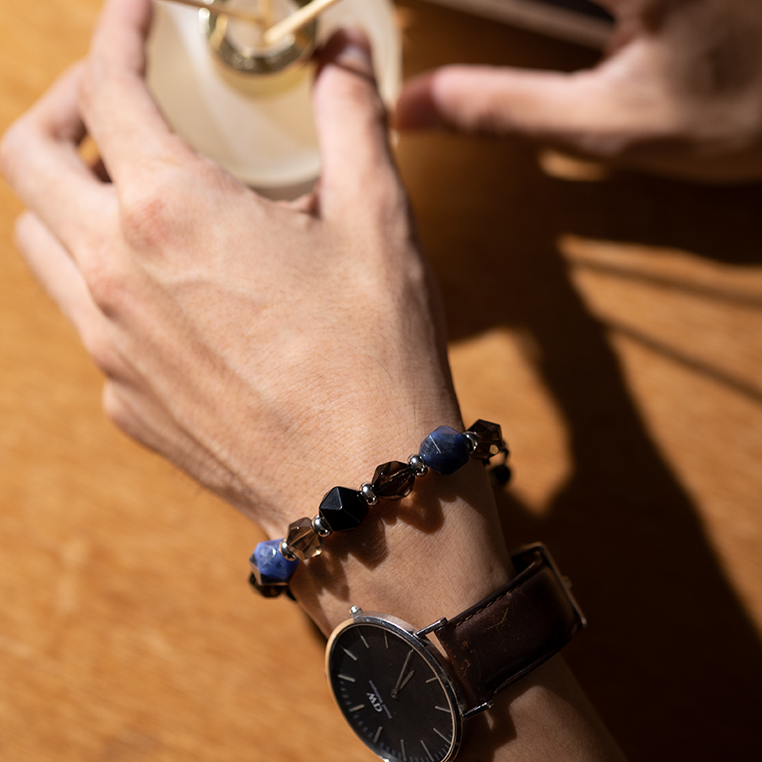 紅茶蘇打|茶水晶。黑曜石。藍紋石|編織款