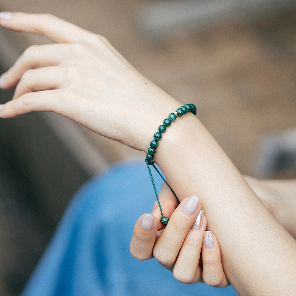 編織|孔雀石手腳鍊