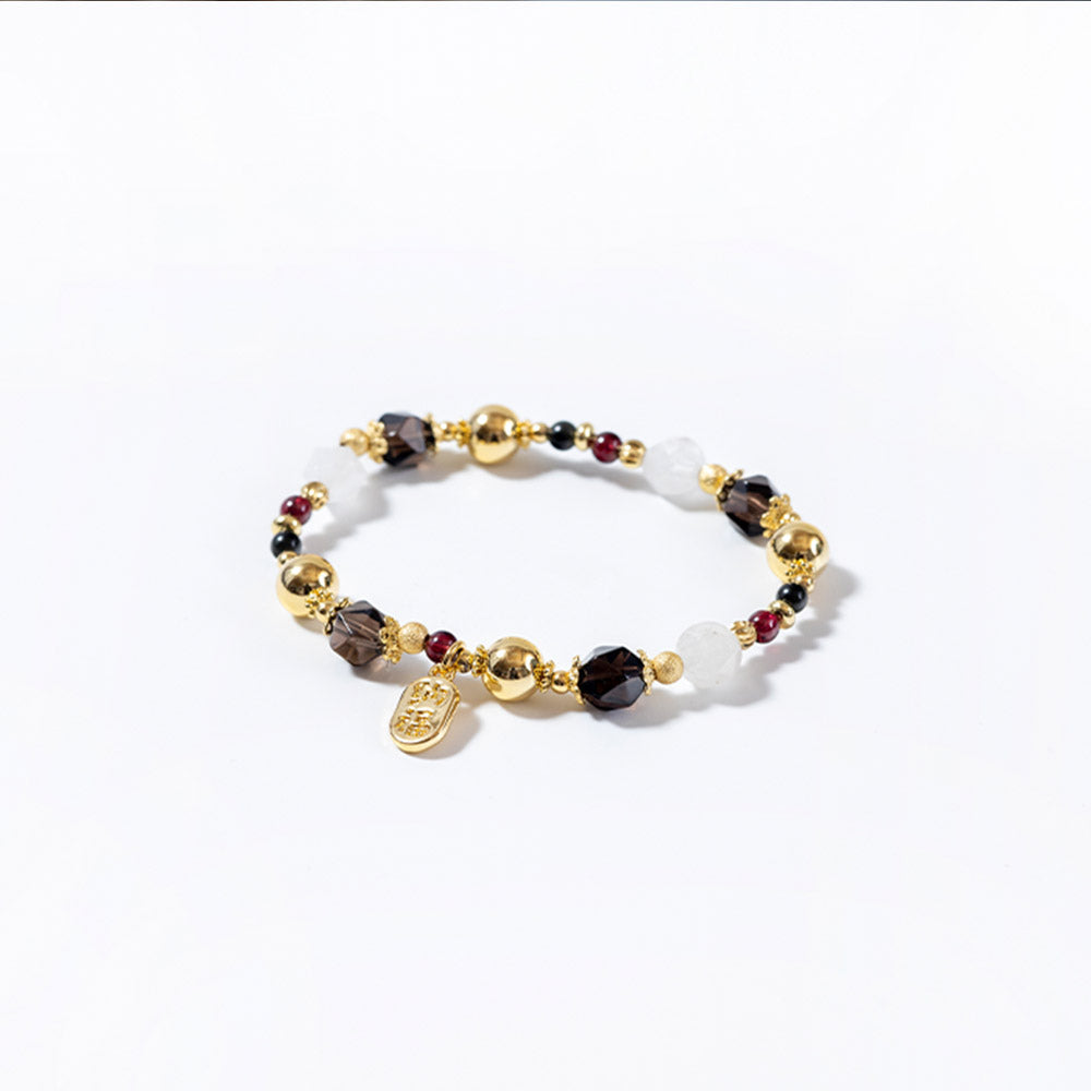 納福限定款|白水晶X茶水晶X紅石榴