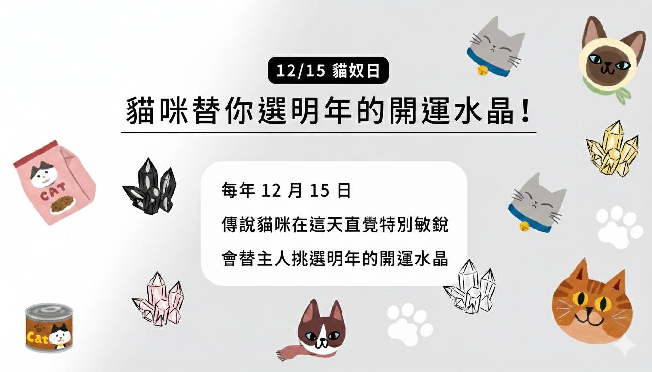 12/15 限定占卜：讓貓咪幫你挑 2025 開運水晶｜Montagne 山造