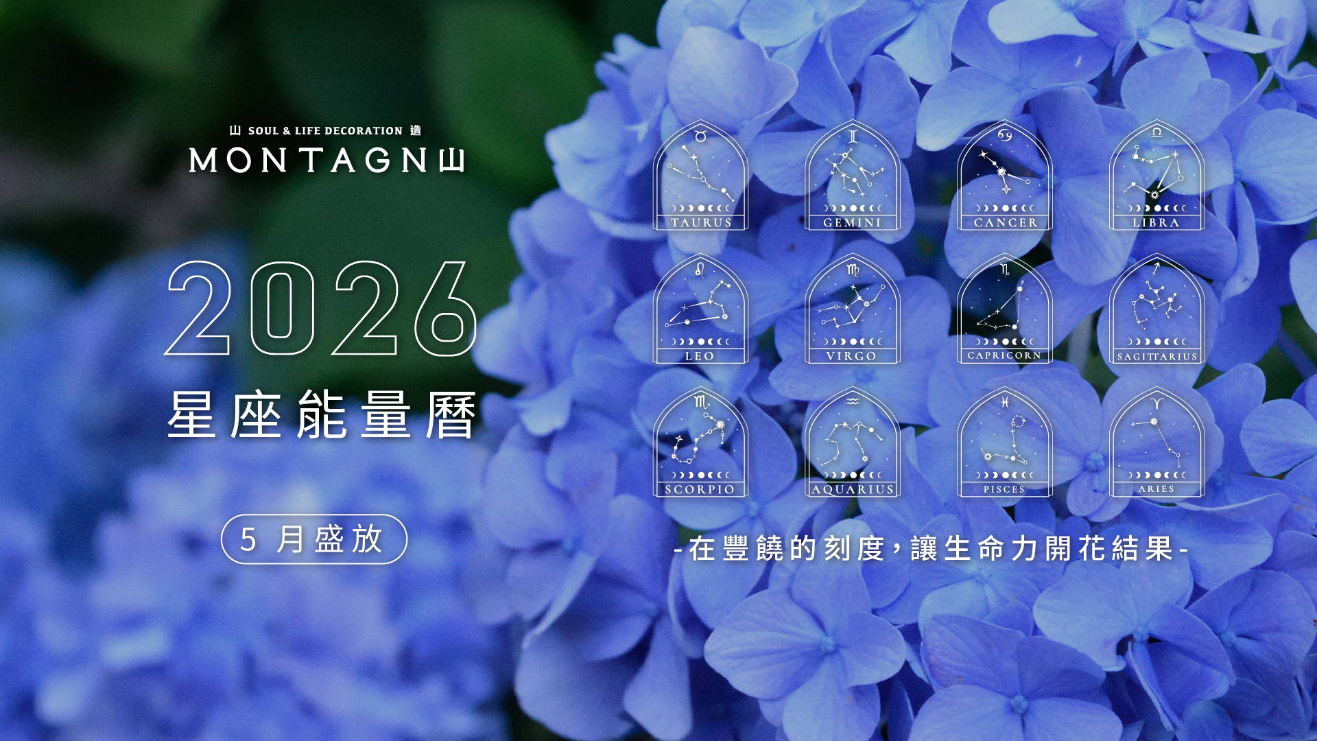 【2026 星座能量曆】5 月盛放：在豐饒的刻度，讓生命力開花結果｜Montagne 山造