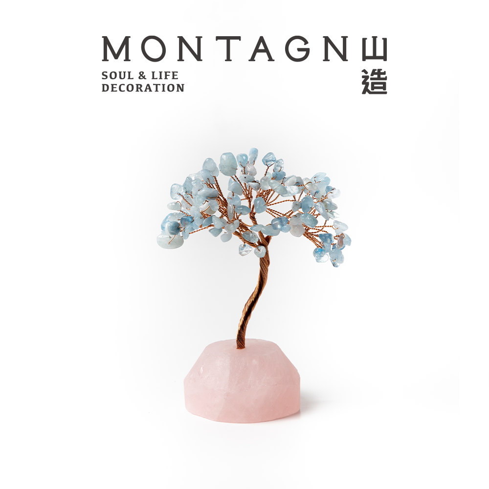 原礦水晶樹丨Bora丨海藍寶。粉水晶｜感情。溝通