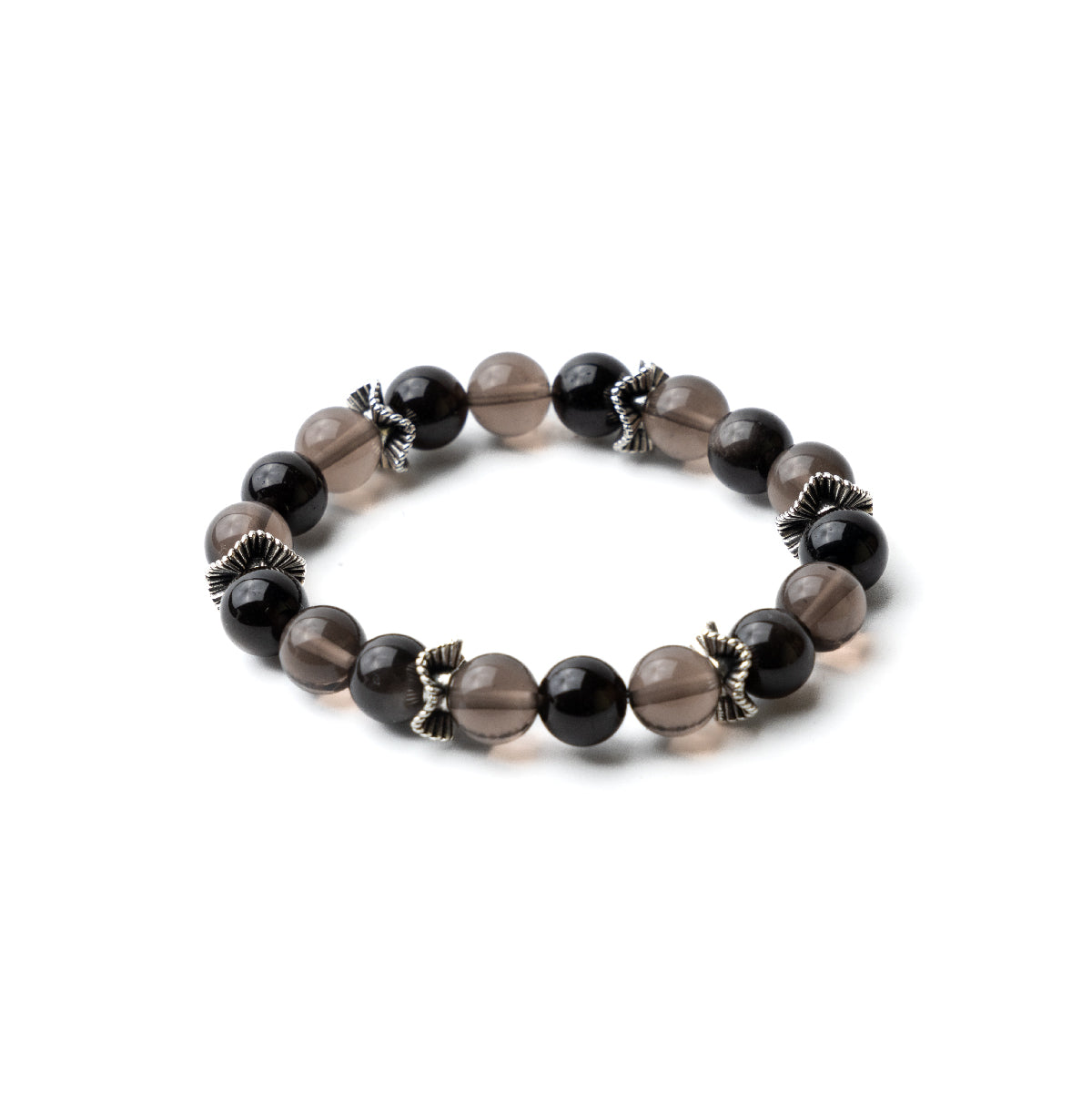 Smoky Aura Bracelet｜黝光｜冰曜石。銀曜石