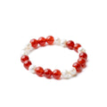 五行手鏈-紅瑪瑙天然珍珠手鍊-細節