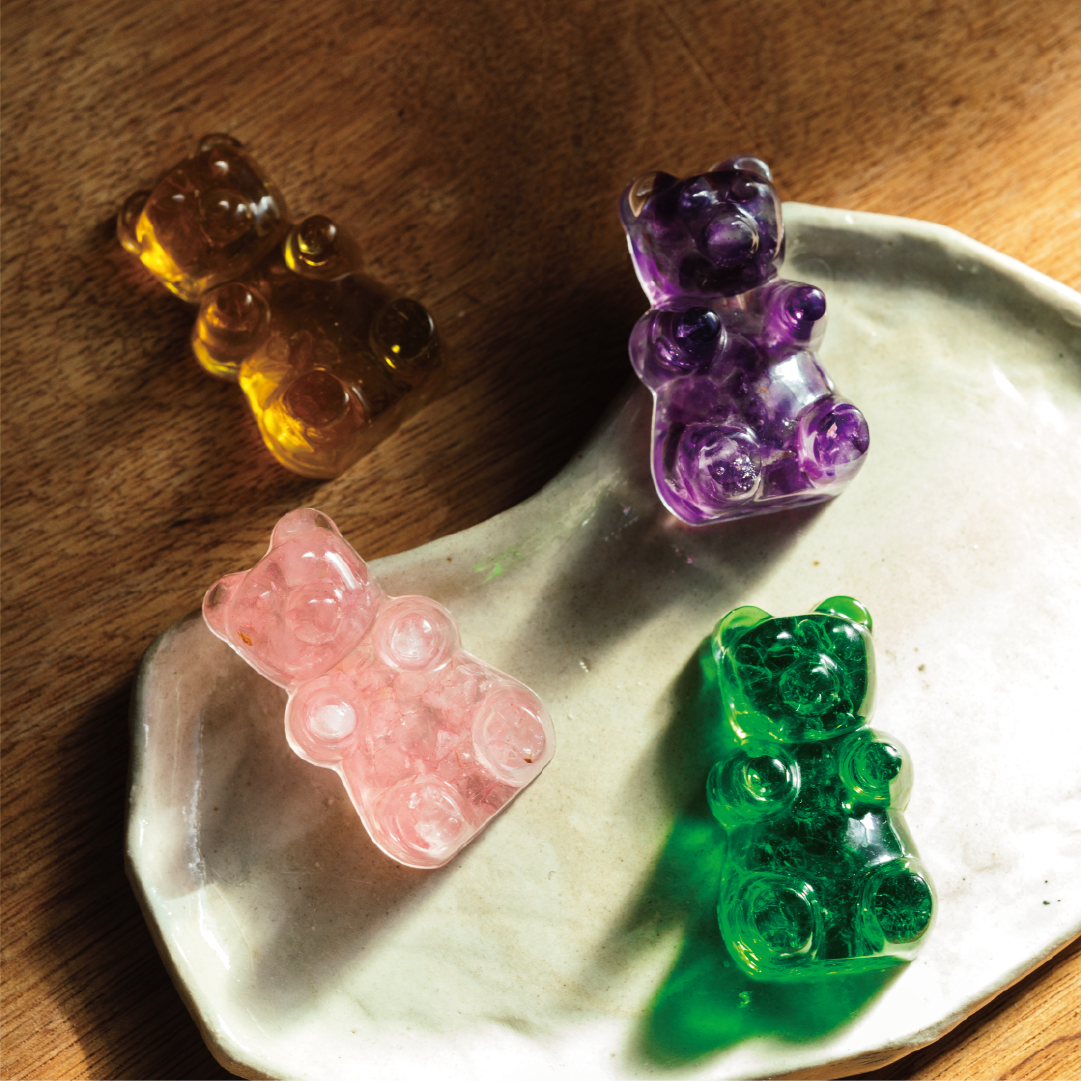 Gummy bear｜粉水晶｜公仔。紙鎮