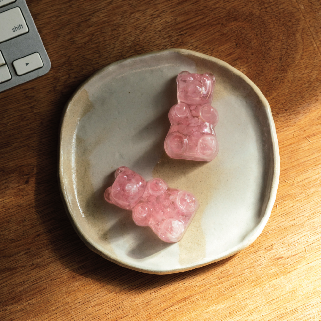 Gummy bear｜粉水晶｜公仔。紙鎮